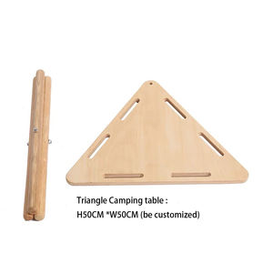Table triangulaire en bois, petite table pliante portable pour le camping et les pique-niques en plein air - Product Image 4