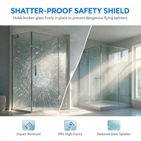 Film de protection transparent anti-éclatement et anti-explosion pour vitres de bâtiment, 2/4/8/12/16 mil, vente en gros