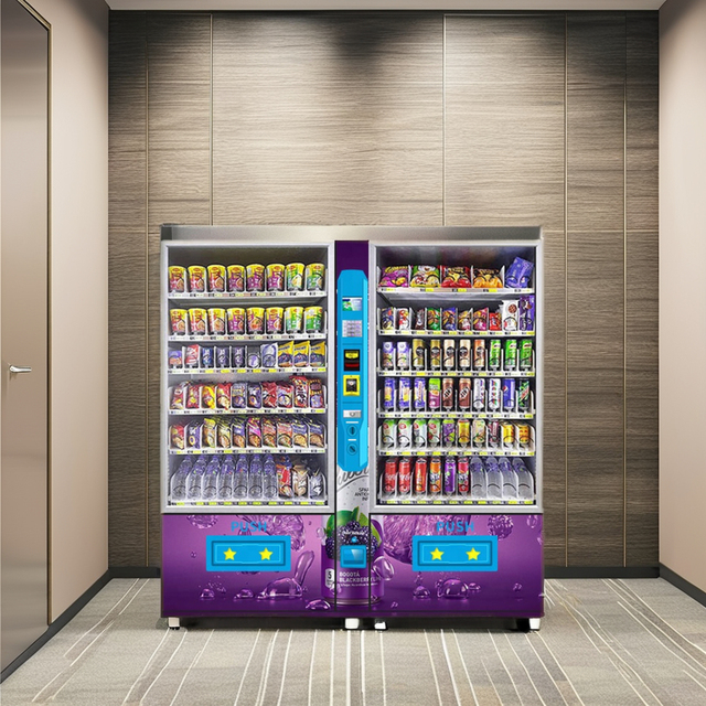 Made in China Large Quality Cheap Price Double Cabinet Combo Vending Machine With Large Capacity for Snacks and Drinks