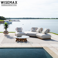 WISEMAX FURNITURE Mobilier de jardin design nordique moderne, ensemble de canapés en teck pour hôtel, villa, resort, plage