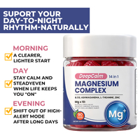 Gummies de magnésium complexe 14-en-1 à marque privée OEM, avec zinc et ashwagandha