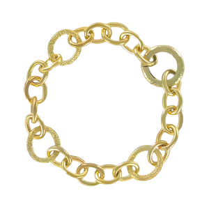 CASA DE PLATA 925 Sterling <b>Silver</b> Gold Plated Fashionable Chain & <b>Bangles</b> Bracelet Unique Design Unisex Gift - Product Image 1