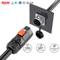 Connecteurs d'alimentation solaire LED IP67 MJ32 pour aviation, montage sur panneau métallique, prise mâle/femelle étanche, 80A 600V
