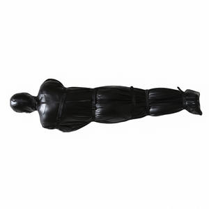 Vrouwen Mannen Full Body Bondage Kleding Slave Slaapzak Voor Volwassenen Sm Game Stratsles Zwart <span class=keywords><strong>Rubber</strong></span> Gecoat M/L Maat - Product Image 5