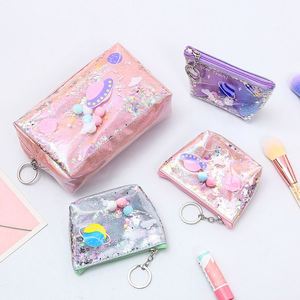 กระเป๋าเครื่องสำอางลายการ์ตูน พีวีซีใส กันน้ำ กล่องใส่ปากกา PU สำหรับเด็กนักเรียนหญิง  กระเป๋าใส่ดินสอขนาดใหญ่ - Product Image 2
