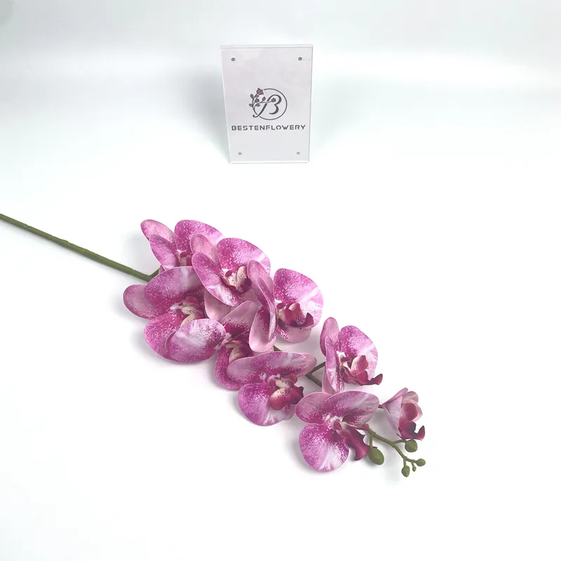 Wholesale colorful 9 heads latex real touch orchids artificial orchid for wedding decor