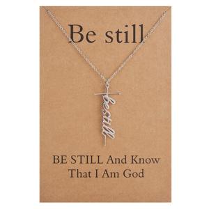 Bijoux religieux de conception personnalisée pour femmes collier croix <span class=keywords><strong>foi</strong></span> PVD de polissage de haut niveau collier pendentif croyance d'espoir collier de mariage - Product Image 5