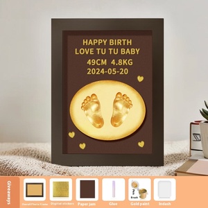 Nouveau-né un an commémoratif bois cadre Photo empreinte <span class=keywords><strong>de</strong></span> main <span class=keywords><strong>de</strong></span> bébé empreinte souvenir <span class=keywords><strong>de</strong></span> <span class=keywords><strong>cheveux</strong></span> fœtaux pour cent jours un an - Product Image 6