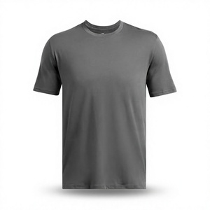 T-shirt pour homme en coton et fibre de bambou, manches courtes, col rond, coupe ample, sportif, écologique, imprimé, tissu tricoté - Product Image 1