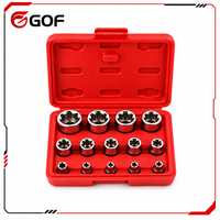 14pcs Set Kunci Kombinasi Torx 6-Bunga Tipe E Kelas Industri, Kunci Soket Krom Persegi Besar Sedang Kecil, Peralatan Perbaikan dan Perawatan
