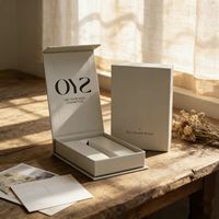 Grandes boîtes rigides en carton kraft avec poignée pour le rangement de fichiers A4, emballage de crème pour le visage écologique avec pelliculage mat