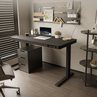 Bureau de travail ergonomique moderne intelligent extensible à moteur unique avec réglage assis-debout, mobilier informatique compatible