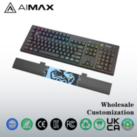 Clavier mécanique filaire USB 100% 104 touches, rétroéclairage LED RVB, ergonomique, ambidextre, pour jeux et bureau, nouveau, plastique, OEM