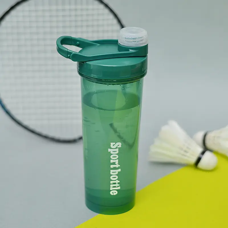 600 ml renkli şeffaf plastik bardak Anti-skid taşınabilir doğrudan içme alanı spor su bardağı