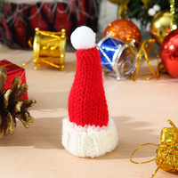 Mini pendentif décoratif de Noël rouge vert poupée Cactus scène de vacances décoration de scène de vacances avec Mini chapeau et écharpe