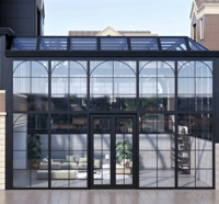 Véranda en aluminium avec revêtement en poudre personnalisé, double vitrage trempé, jardin d'hiver, imperméable, pour villa résidentielle