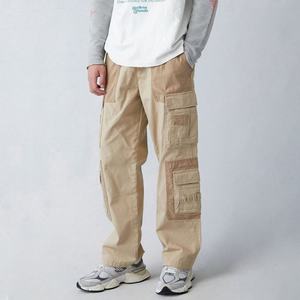 OEM Wholesale Lightweight <b>Elastic</b> <b>Waist</b> Canvas <b>Cargo</b> <b>Pants</b> Multi-pockets Baggy Loose Straight Custom Plain Cotton - Product Image 1