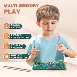 Giocattolo sensoriale Fidget Double-face scheda di attività in Silicone per bambini adulti-calma Stress sollievo messa a fuoco di miglioramento portatile giocattolo ADHD - Product Image 3