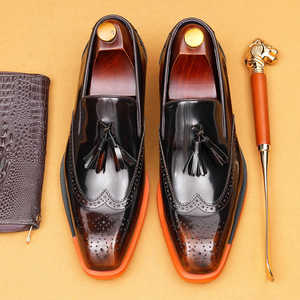 Zapatos de Vestir de Piel Sintética para Hombre, con Punta Puntiaguda, Color Sólido, Suela de Goma Antideslizante, para Todas las Temporadas, Envío Directo - Product Image 5