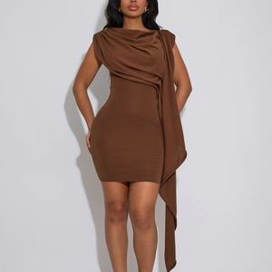 Nouvelle Robe Courte Décontractée Femme Printemps 2026 – Coupe Slim, Col Bénitier, Sans Manches, Sexy, Idéale Soirée - Product Image 2