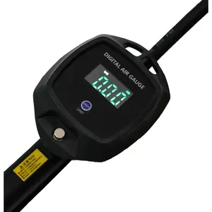 Medidor digital de pressão de pneus de alta precisão para carro com conector inflador, 4 unidades de pressão, pistola de inflar 255 PSI Max