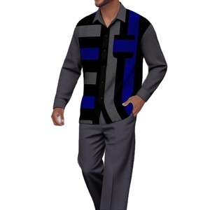 Completo da <span class=keywords><strong>Uomo</strong></span> Y2 Personalizzato con Stampa 3D, Camicia a Maniche Lunghe Primaverile Autunnale, Casual Sportivo alla Moda, 100% Poliestere, Colori a Blocchi - Product Image 5