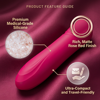 Vibromasseur en silicone rouge rose, 10 fréquences, rechargeable par USB, étanche IPX7, faible bruit, silencieux, masseur portatif, non lubrifié