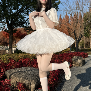 Robe de bal de mariée courte blanche Cosplay <span class=keywords><strong>jupon</strong></span> sous-jupe Crinoline <span class=keywords><strong>Tulle</strong></span> plissé avec technique à volants pour Cosplay - Product Image 6