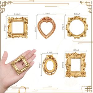 Giá rẻ vàng cổ điển nhựa hình ảnh khung ảnh cổ ảnh mini nhựa trang sức hiển thị nhiếp ảnh DIY Khung nhỏ - Product Image 2