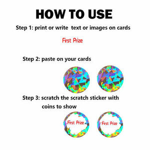 Tùy chỉnh Scratch Off <span class=keywords><strong>Sticker</strong></span> CuộN Vòng Holographic Scratch Off Stickers bạc ba chiều nhãn để làm bất ngờ phần thưởng thẻ - Product Image 6