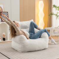 Chaise de canapé moelleuse en velours de style moderne de couleur personnalisable pouf avec matériau en tissu d'ameublement à compression sous vide