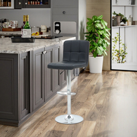 Tabourets de bar pivotants à hauteur réglable avec cadre en métal au design moderne en PVC pour la maison, la cuisine, les repas, le salon et l'hôtel.