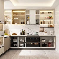Armoire de cuisine multifonctionnelle élégante en bois massif italien, écologique et personnalisable, en chêne blanc pour cuisine familiale