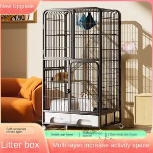 Super grande gabbia per gatti interna a doppio e tre strati spazio libero in metallo Cat House, tra cui lettiera del water per uccelli scatola cani - Product Image 3