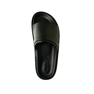 Sandales unisexes confortables et légères en cuir de vache véritable faites à la main avec une large bande et une semelle épaisse pour l'été, couleur noire - Product Image 2