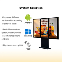 Pantalla LCD para Menús de 55 Pulgadas, 4K, IP65, Resistente al Agua, para Exteriores, con Soporte de Piso, Pantalla Doble/Triple, para Restaurantes y Autoservicio