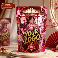 Sachet Mylar personnalisé 3,5g Za Pack avec logo personnalisé, pochette brillante à fermeture éclair, emballage fantaisie Anime Girl Shrine