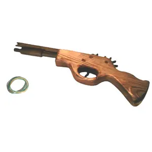Outdoor playing game kids shooting toy wooden toy rifle gun rubber bands ammo cheap price gun toy for children