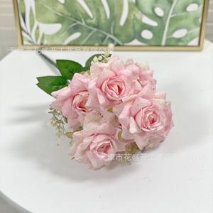 Tangyue Rose Bouquet 7 Heads Silk <b>Flower</b> High Simulation For Wedding Home Decoration Hotel Soft Furnishings - Product Image 4