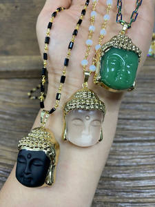 Pendentif <span class=keywords><strong>Bouddha</strong></span> en pierre naturelle pour collier Pendentif Amulette <span class=keywords><strong>Chance</strong></span> Pour Hommes Femmes Cadeau Tête de <span class=keywords><strong>Bouddha</strong></span> plaqué or/<span class=keywords><strong>argent</strong></span> - Product Image 4