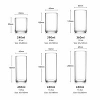 Klassieke Custom Logo 8oz 10oz 12oz 15oz Borosilicaat Glazen Koffiekopjes Drinkbekers Cilindrische Drinkglazen voor Thee Bier Cocktail