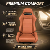 Siège en cuir réglable EDDYSTAR universel pour simulateur de course, jeux et chaise de bureau, NE PAS UTILISER SUR ROUTE, UNIQUEMENT EN TOUT-TERRAIN