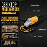 Meuleuse d'angle GSFixtop 9 pouces 230 mm 2300 W, meuleuse électrique haute puissance 6500 tr/min AC 220 V, machine professionnelle de découpe et de meulage du métal