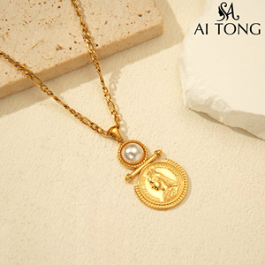ชุดสร้อยคอและต่างหูสแตนเลสสตีล 18K แบบกันน้ำ ลายสมอเรือวินเทจแบบใหม่ สไตล์ฝรั่งเศส แบบซ้อนได้ เหมาะสำหรับใส่ในโอกาสทางธุรกิจ - Product Image 3
