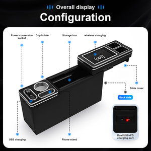 Boîte d'accoudoir pour modification intérieure Toyota ROOMY <span class=keywords><strong>THOR</strong></span> TANK JUSTY, console de charge sans fil avec éclairage d'ambiance - Product Image 3