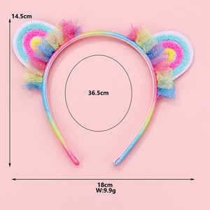 New Simple Style Children's Hairband Girly <b>Sweet</b> Cute Fabric Cat Ear Headwear Headband for Kids - Product Image 2