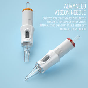 Suministro de máquina de pluma de tatuaje rotativa profesional Delineador redondo Sombra <span class=keywords><strong>Agujas</strong></span> de cartucho de tatuaje esterilizadas de silicona suave - Product Image 3