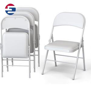 كرسي حفلات بتصميم عصري وإطار معدني، سطح من الجلد الصناعي، قابل للطي، مقاوم للماء، صديق للبيئة، أثاث محمول للمنزل، مناسب للشقق والفيلات - Product Image 3