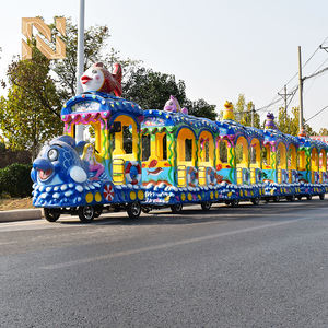 Train touristique sans rails sur le thème <span class=keywords><strong>de</strong></span> l'océan, 13 places, 48V, électrique, bleu, pour parc d'attractions, à vendre, fabricant direct - Product Image 3