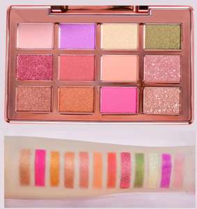 Paleta de Sombras de Ojos de 12 Colores, Electrochapada en Oro Rosa, de Alta Pigmentación, con Espejo, Acabado Mate, Personalizable para MLM, Nueva OEM - Product Image 4